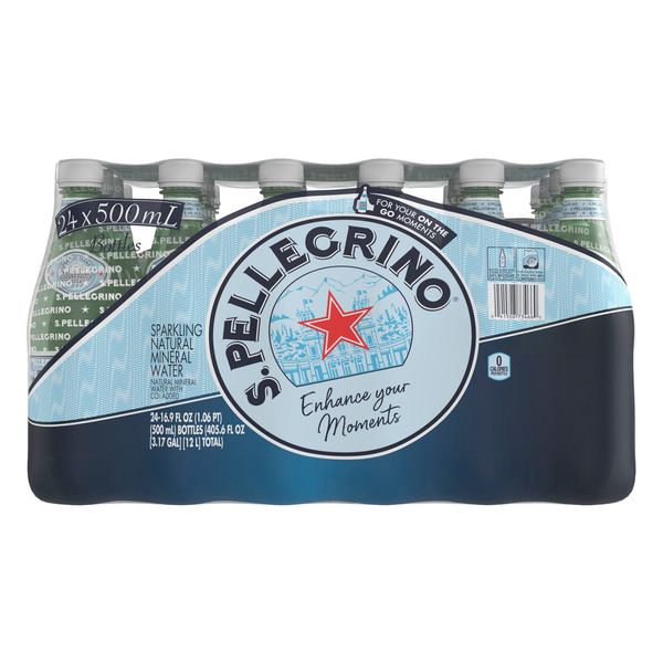 San Pellegrino Sparkling Natural Mineral Water, 16.9 fl oz, 24-count