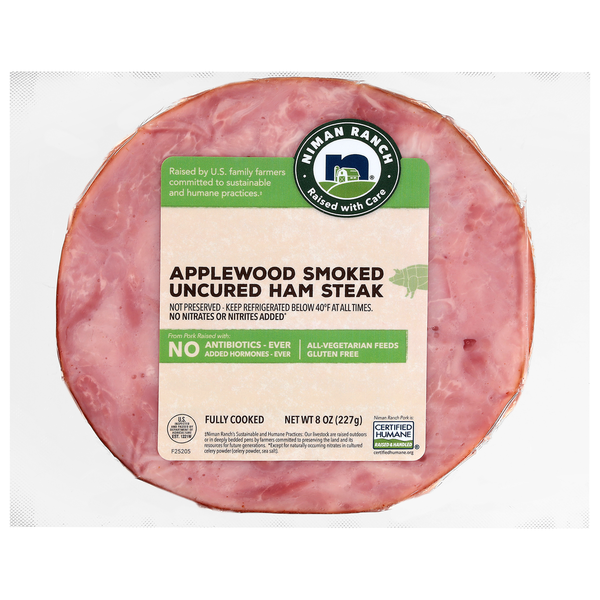Niman Ranch Applewood Smoked Uncured Ham Steak Same-Day Delivery