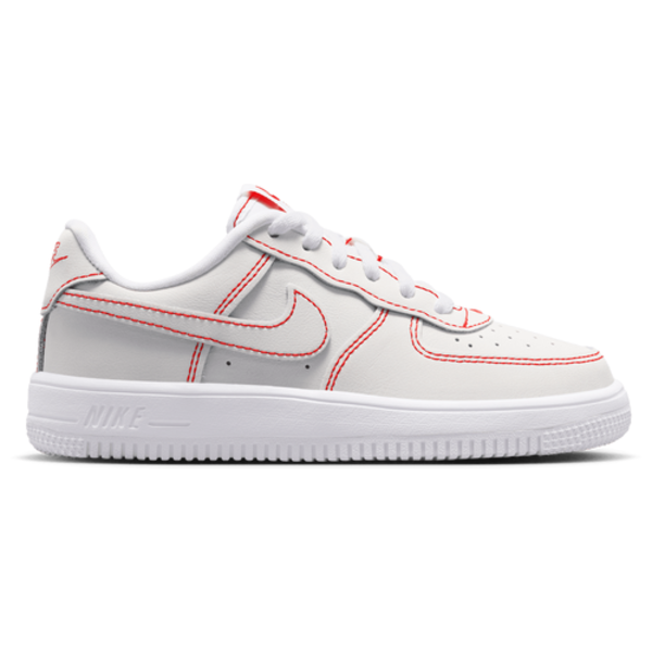 Nike Boys' Preschool Air Force 1 Low LV8 1 Lace, Size 1.5 - White/University Red