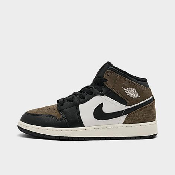 Nike Big Kids' Retro 1 Mid Casual Shoes, Size 7 - Black/Palomino/University Red/Phantom