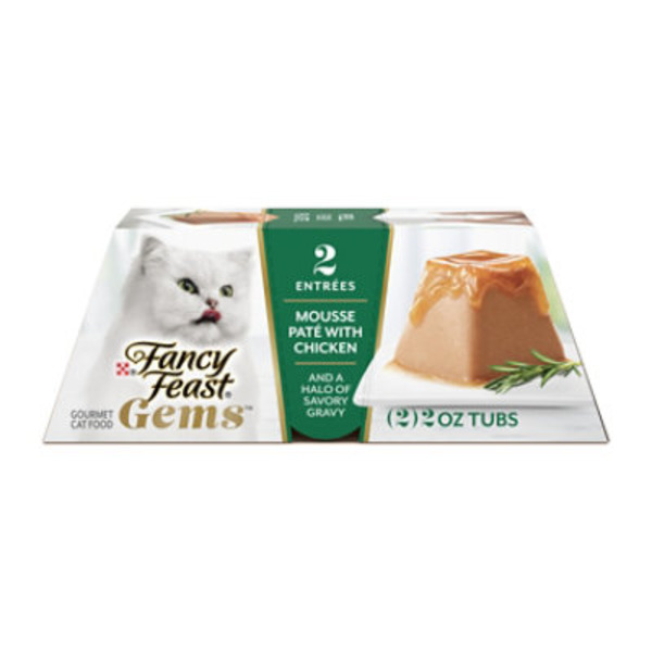 Fancy Feast Gems Pate Cat Food Mousse With Chicken and a Halo of Savory Gravy Cat Food