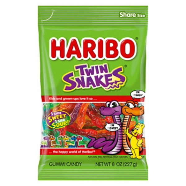 HARIBO Twin Snakes Sweet & Sour Gummi Candy Share Size