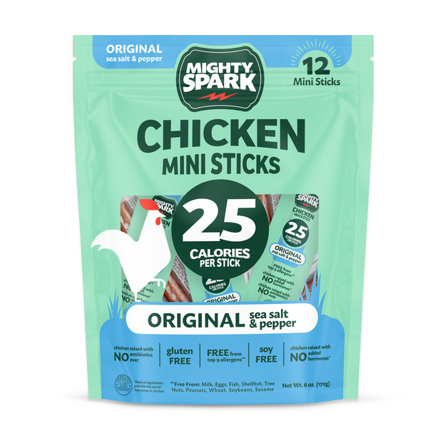 Mighty Spark Original Sea Salt & Pepper Chicken Mini Sticks Same