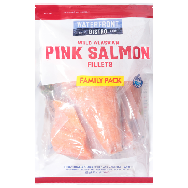Waterfront Bistro Pink Salmon Fillets, Wild Alaskan, Family Pack