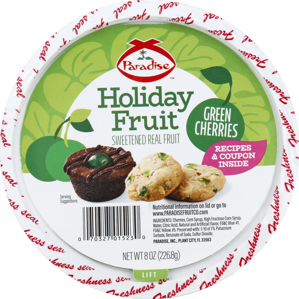 Paradise Herbs Candied Fruit, Green Cherries Same-Day Delivery or