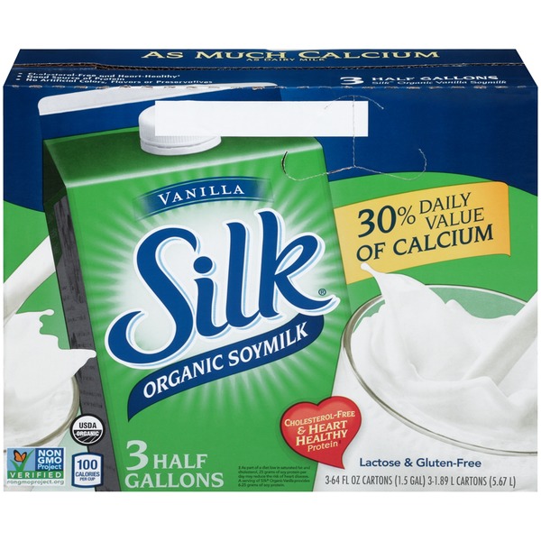 Silk Organic Vanilla Soymilk (64 fl oz) from Costco Instacart