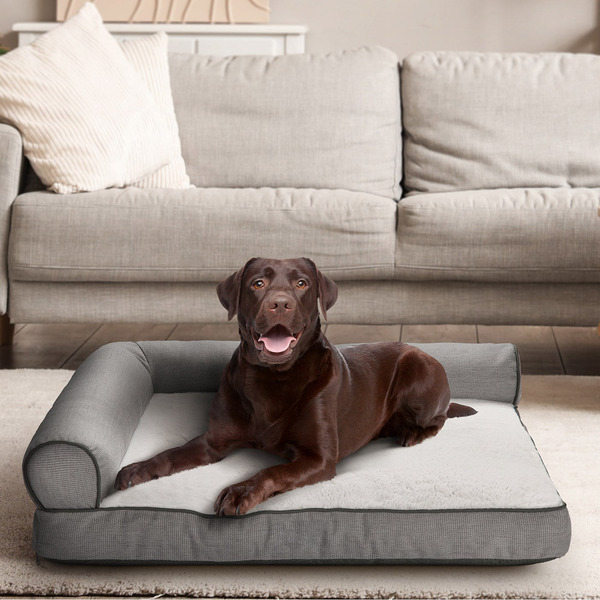Kirkland Signature L Shaped Bolster Pet Bed, 42" x 32", Assorted Colors