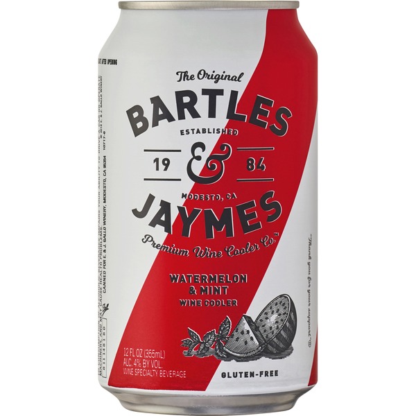 Bartles and Jaymes Wine Coolers Watermelon Mint Wine Cooler 1 Single