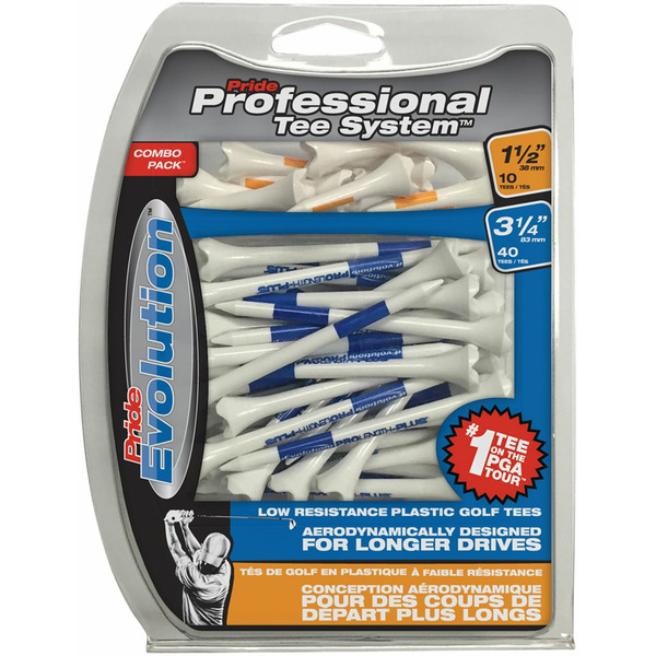 Pride Professional Tee System Combo Pack of 3.75" & 1.5" Evolution Plastic Golf