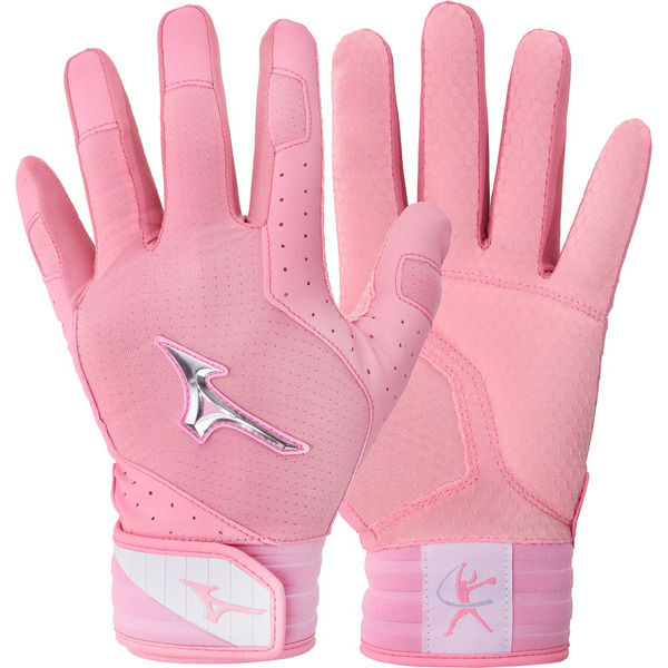 Mizuno Girls' Jennie Finch Softball Batting Gloves, S - Bubblegum Pink