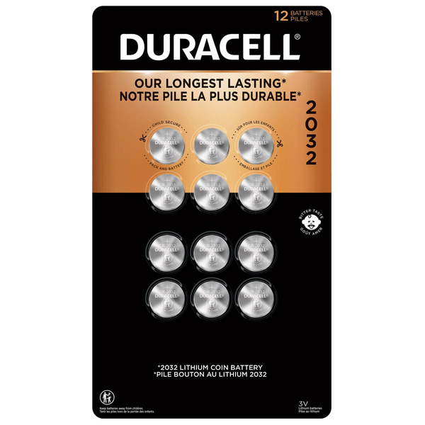 Duracell Lithium 2032 Coin Batteries, 12-count