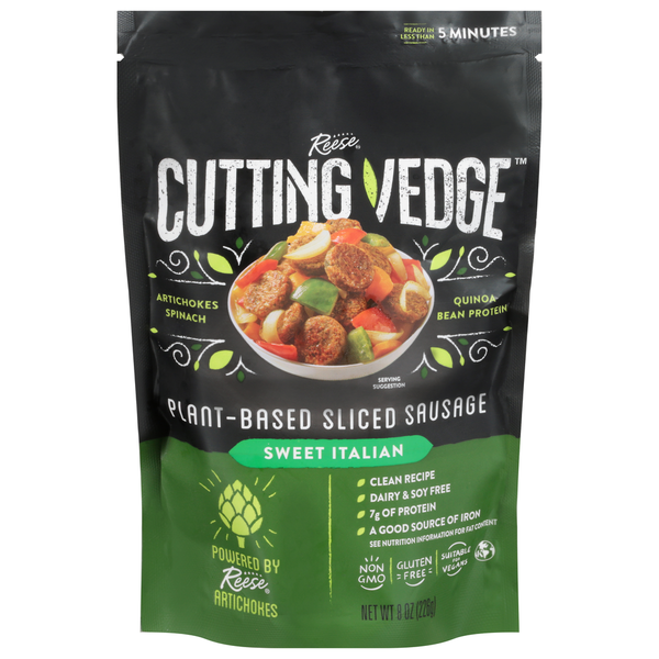 Cutting Vedge Sausage, Sliced, Sweet Italian, Plant-Based