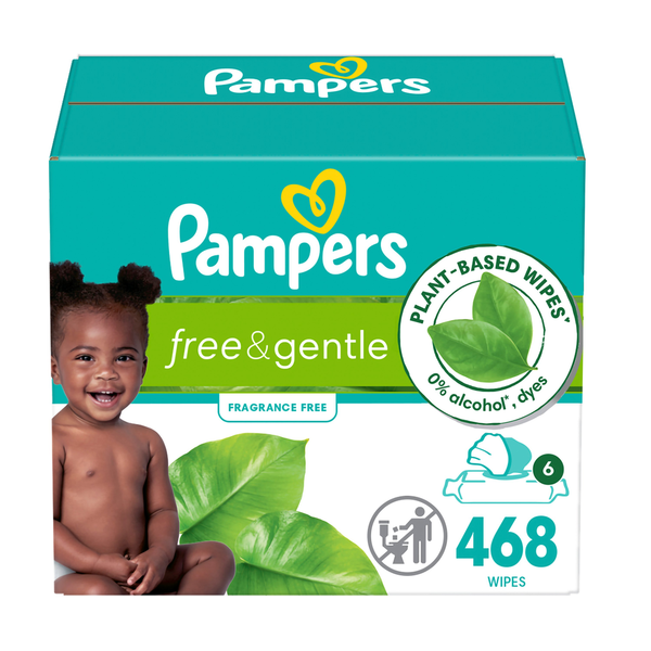 Pampers Free & Gentle Wipes, 6 pack