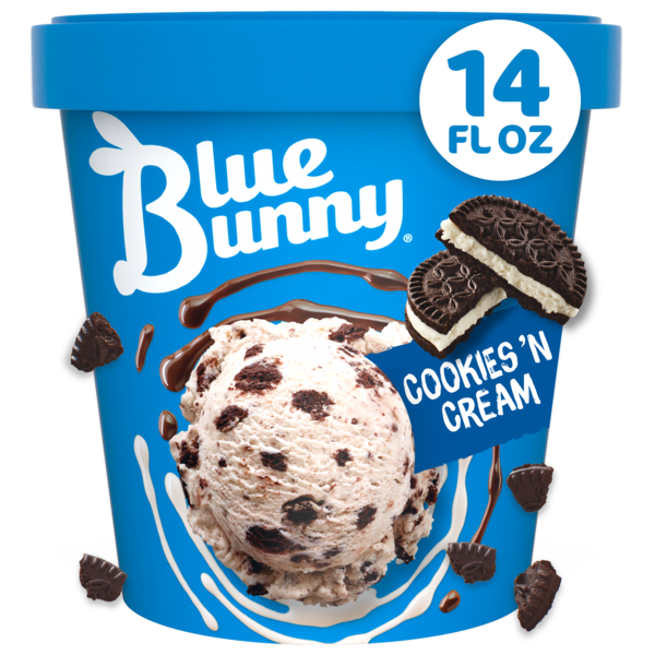 Blue Bunny Cookies and Cream Frozen Dessert, 14 fl oz Same-Day