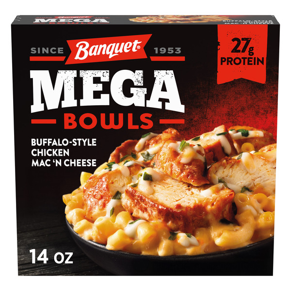 Banquet MEGA Bowls Buffalo-Style Chicken Mac 'N Cheese, Frozen Meal