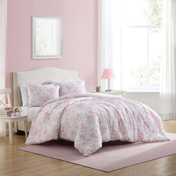 LAURA ASHLEY Delphine Comforter Bedding Set - Pink