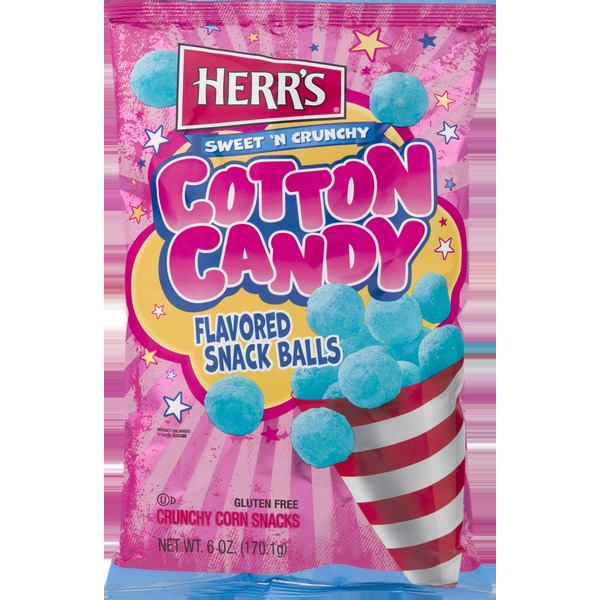 Herr's Snack Balls, Cotton Candy Flavored, Sweet 'N Crunchy (6 oz