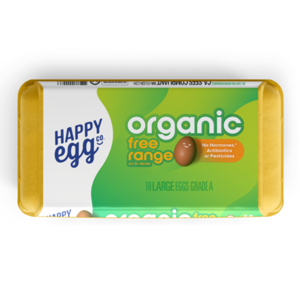 Happy Egg Organic Free Range Large Grade A Brown Eggs Same-Day