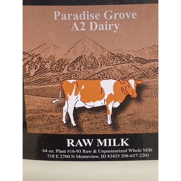 Paradise Grove A2 Dairy Raw Milk Same-Day Delivery or Pickup