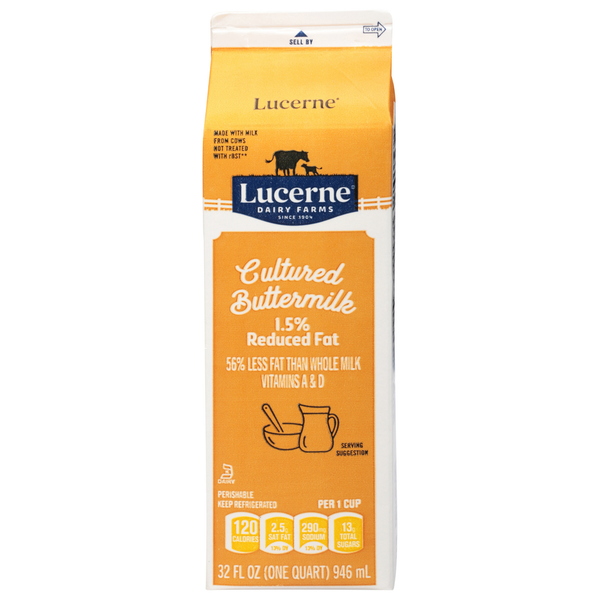 Lucerne Buttermilk, Cultured, Reduced Fat, 1.5% Milkfat