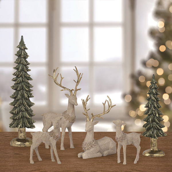 FY26 P6 Deer Family With Tree Set