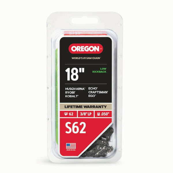 Oregon S62 62 Link Replacement Chainsaw Chain For 18-in , 0.05-in Gauge , 3/8-in Pitch