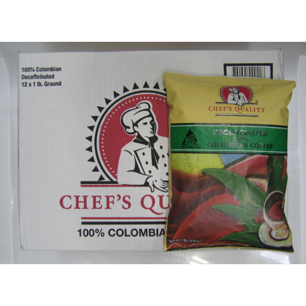 Chef's Quality - Columbian Decaffeinated Coffee - 1 lb pkgs
