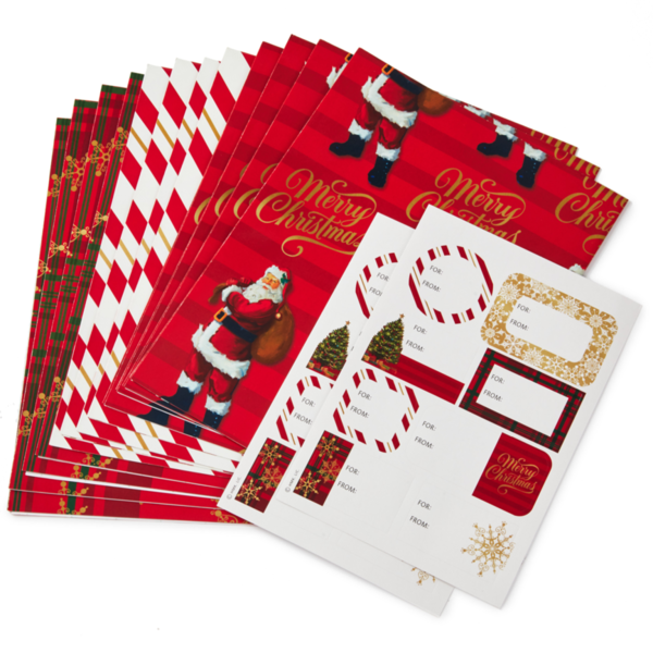 Publix Hallmark Flat Christmas Wrapping Paper Sheets (12 Sheets, 16