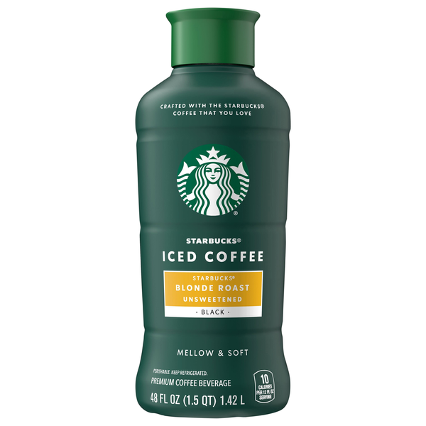 スターバックスラテ Starbucks Unsweetened Black Blonde Roast Iced Coffee Same-Day