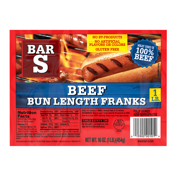 Bar-S Beef Bun Length Franks