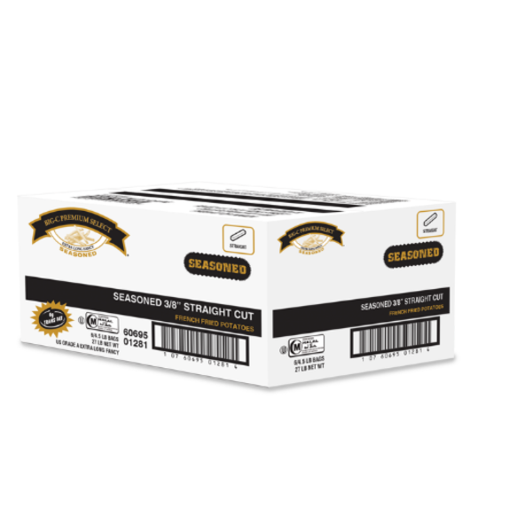 Frozen Big C - 3/8" Seasoned French Fries - 6/4.5 lbs