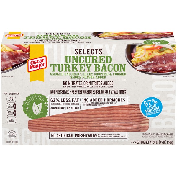 Oscar Mayer Uncured Turkey Bacon (56 oz) Instacart