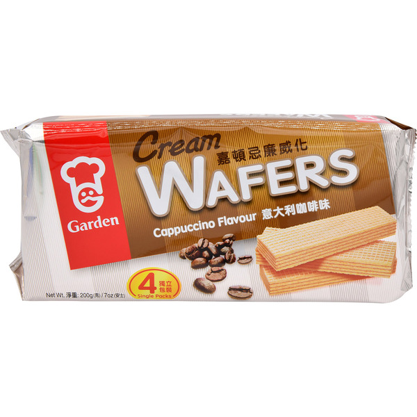 Garden Wafers, Cream, Cappuccino Flavour, 4 Single Packs