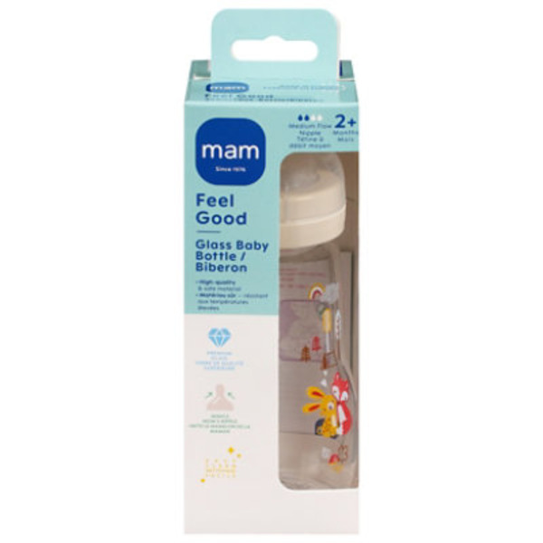 MAM Feel Good Glass 2+ Months Baby Bottle