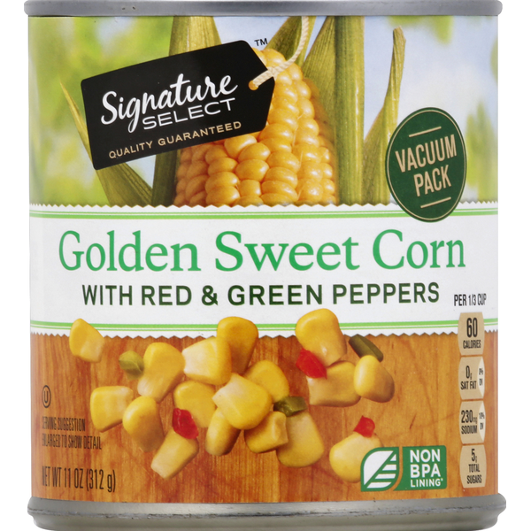 SIGNATURE SELECTS Golden Sweet Corn, with Red & Green Peppers, Vacuum Pack