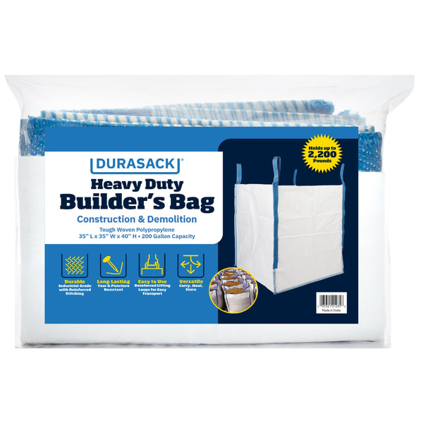 Dura Sack Builder's Bulk Bag 200-Gallon White Outdoor Polypropylene Construction Trash Bag
