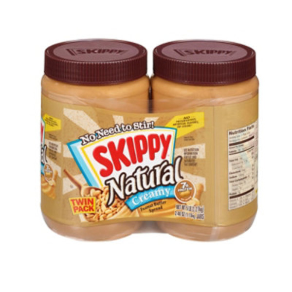 SKIPPY Natural Creamy Peanut Butter Spread Twin Pack