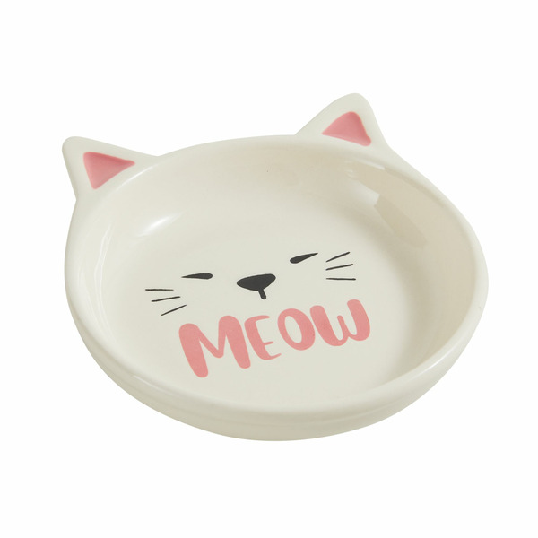 Whiskery City Ceramic Kitty Face Meow Cat Saucer
