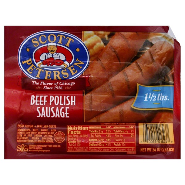 Scott Petersen Polish Sausage, Beef (24 oz) Instacart