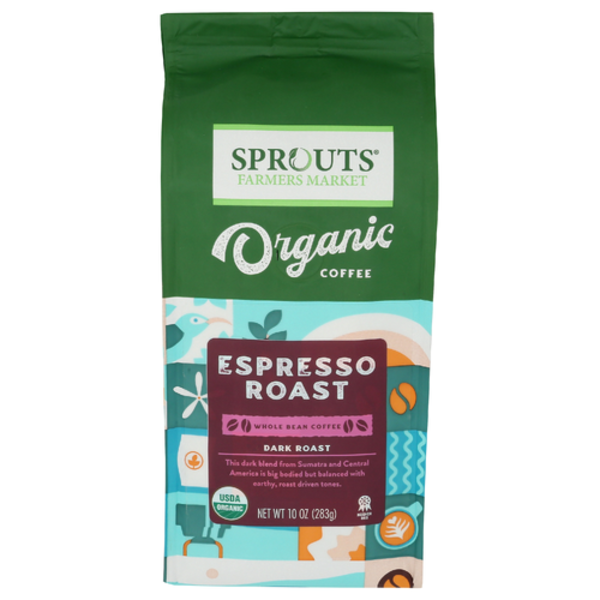 Sprouts Organic Espresso Roast Dark Roast Whole Bean Coffee Same