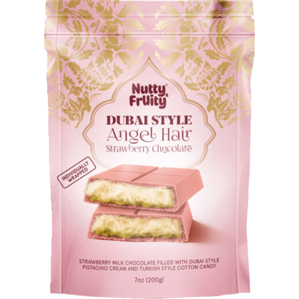 Nutty & Fruity Dubai Style Angel Hair Individually Wrapped Pink Chocolate