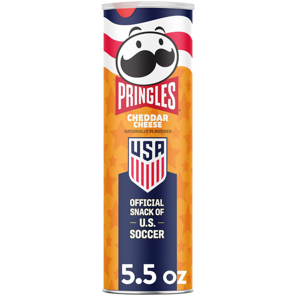 Pringles Cheddar Cheese Potato Crisps Chips, Lunch Snacks, 5.5 oz