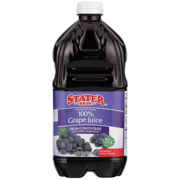 Stater Bros 100 Unsweetened Grape Juice From Concentrate (64 fl oz
