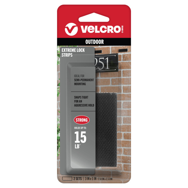 Velcro Alfa-Lok Fastener - Black - 3"x 1" - 10 Lb. Capacity