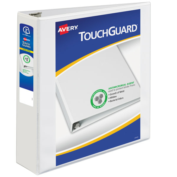 Avery Touch Guard Protection 2" Slant Rings Heavy-Duty View Slant-Ring Binder - White