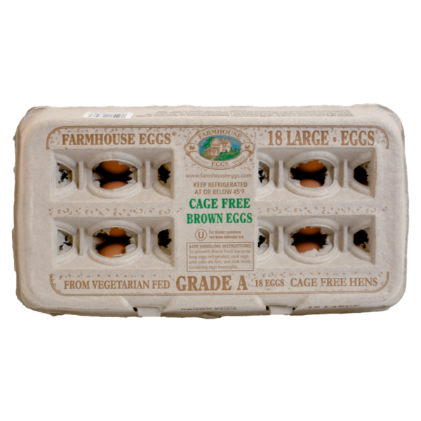 FARMHOUSE EGGS Large Brown Cage Free Eggs, 18 Count Same-Day