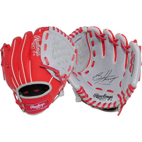 Rawlings Right Hand Throw Ball Bryce Harper Signature Series Gloves - Red & Grey