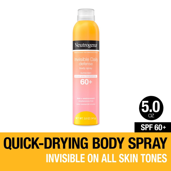 Neutrogena Invisible Daily Defense Sunscreen Spray, SPF 60+ - 5 fl oz