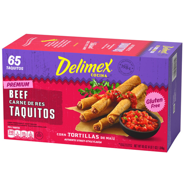 Delimex Premium Beef Taquitos, 65-count