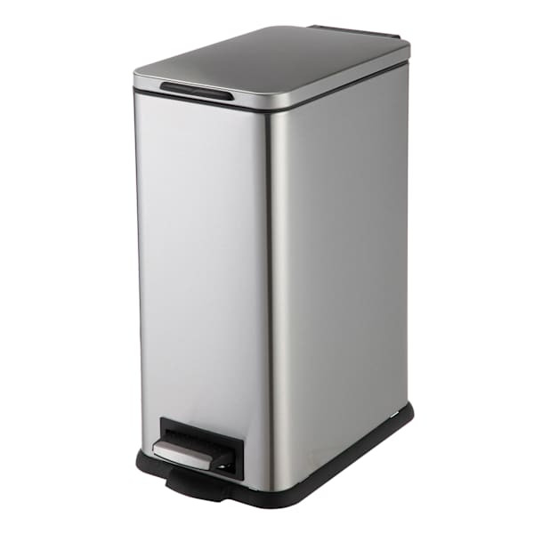 REAL SIMPLE Stainless Steel Slim Trash Can, 16.7"